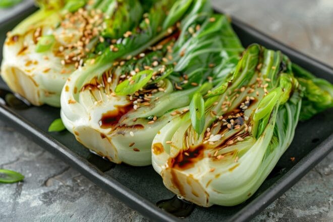 Image d'illustration. Pak choi et huile de sésame.