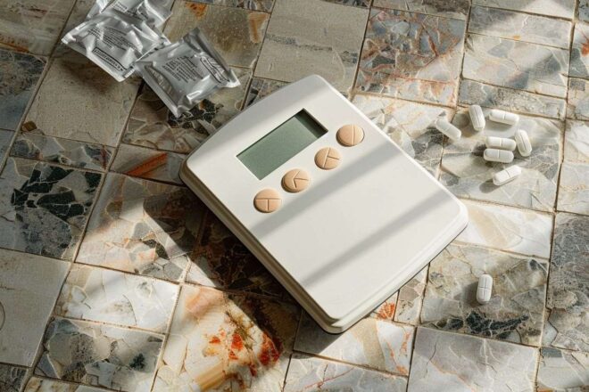 Image d'illustration. Balance et médicaments