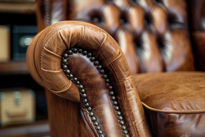 Image d'illustration. Fauteuil de bureau en cuir avec coutures détaillées