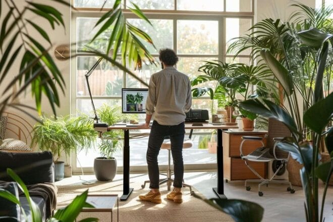 Image d'illustration. Espace de bureau moderne avec lumière naturelle