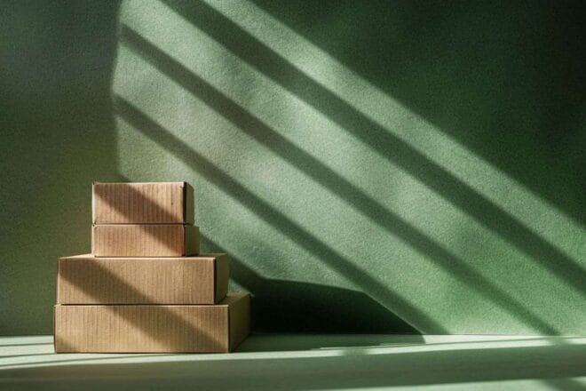 Image d'illustration. Lumière naturelle sur emballages biodégradables