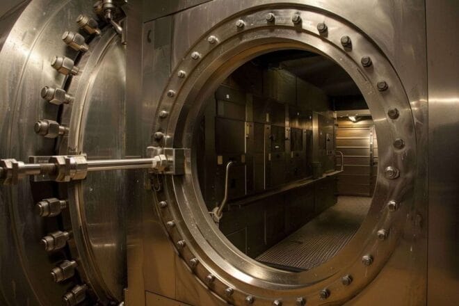 Porte de coffre vide entrebâillée