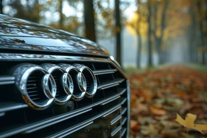 Image d'illustration. Vue angulaire de la calandre audi