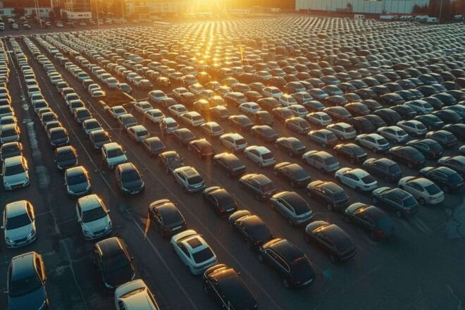 Image d'illustration. Parking d'usine automobile