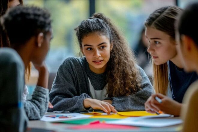Étudiants en collaboration créative