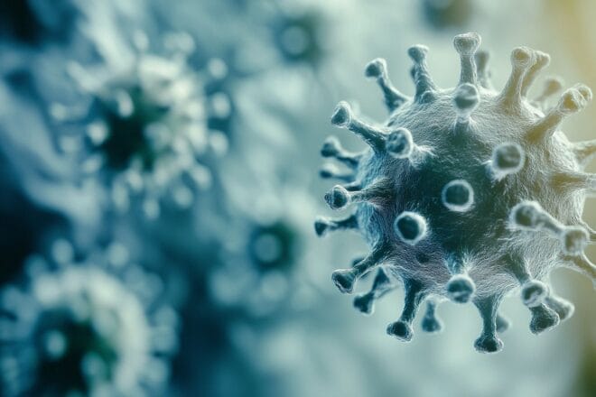 Vue microscopique d un virus avec détails des pointes
