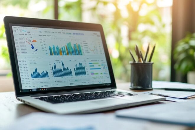 Ordinateur portable avec logiciel de comptabilité