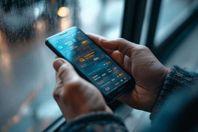 Smartphone avec application bancaire
