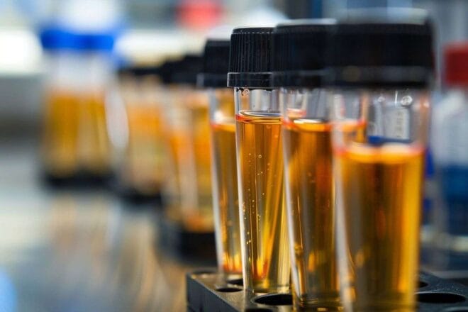 Gros plan sur des flacons de vaccin à base d arn