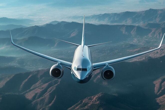 Vue aérienne d un boeing max