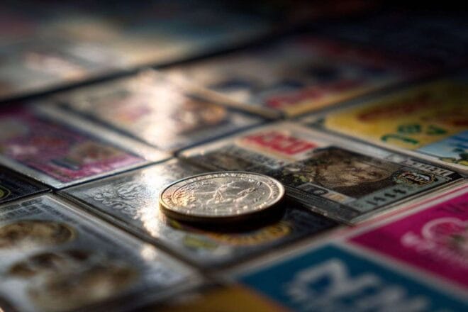 Cartes à gratter avec pièce brillante