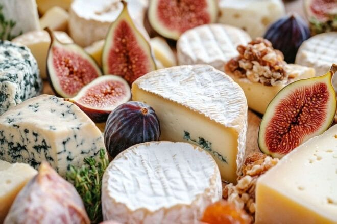 Séléction de fromages français avec figues