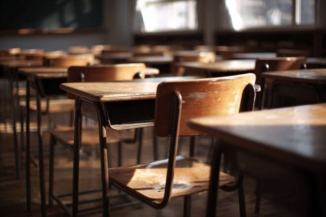 Salle de classe lumineuse prête pour l examen