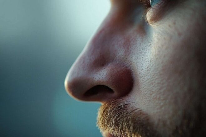 Gros plan d un nez d homme