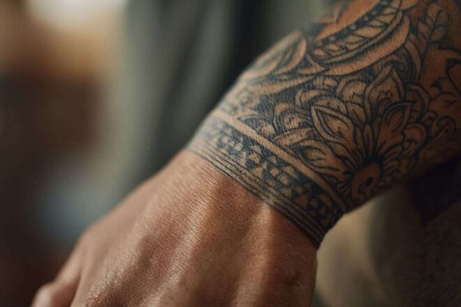 Gros plan d un tatouage au poignet