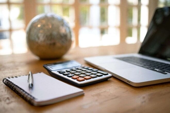 Espace de travail avec outils de comptabilité
