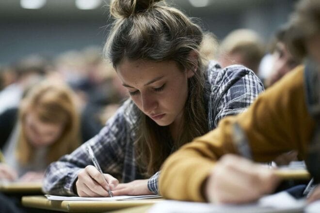 Gros plan d étudiants prenant des notes