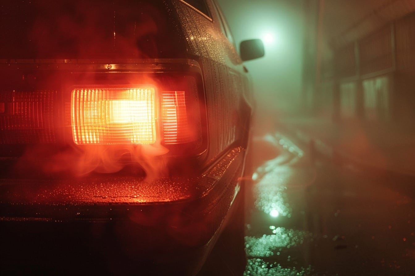 Image d'illustration. Feux arrières dans le brouillard