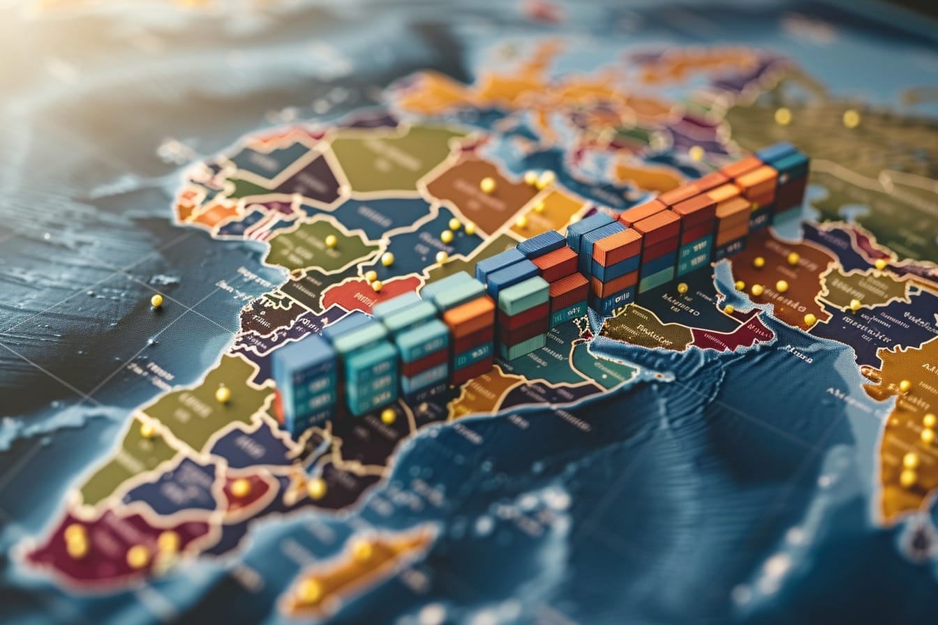 Image d'illustration. Une carte du commerce mondial mettant en évidence les principaux pays impliqués dans des négociations et des différends économiques potentiels.