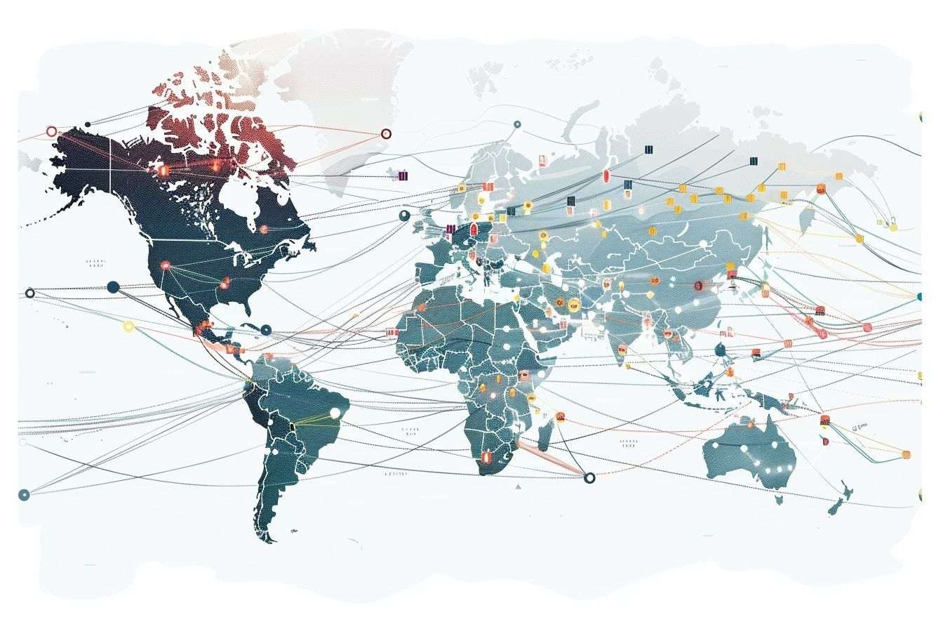 Image d'illustration. Représentation graphique des routes commerciales.