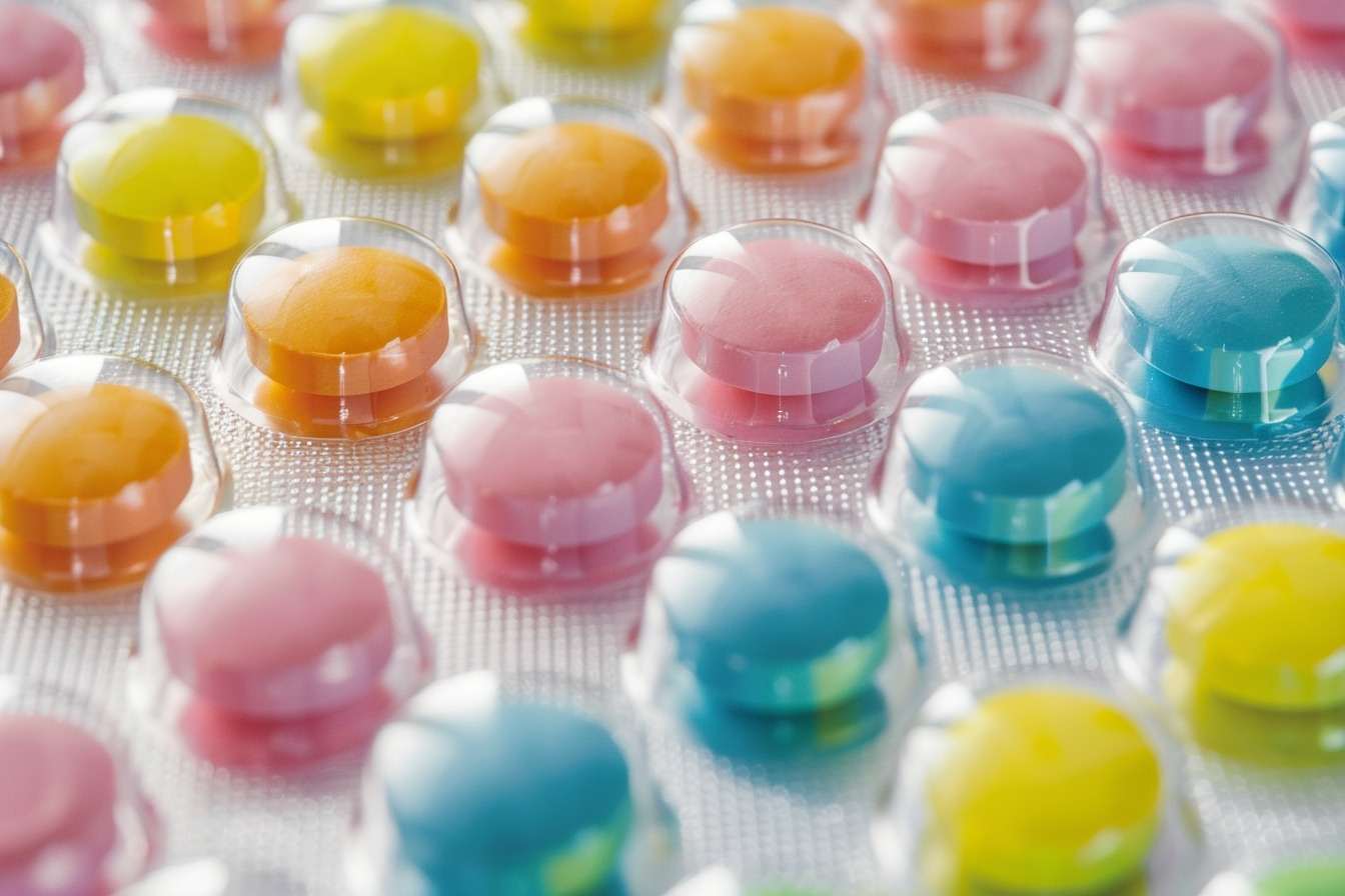 Image d'illustration. Médicaments colorés.
