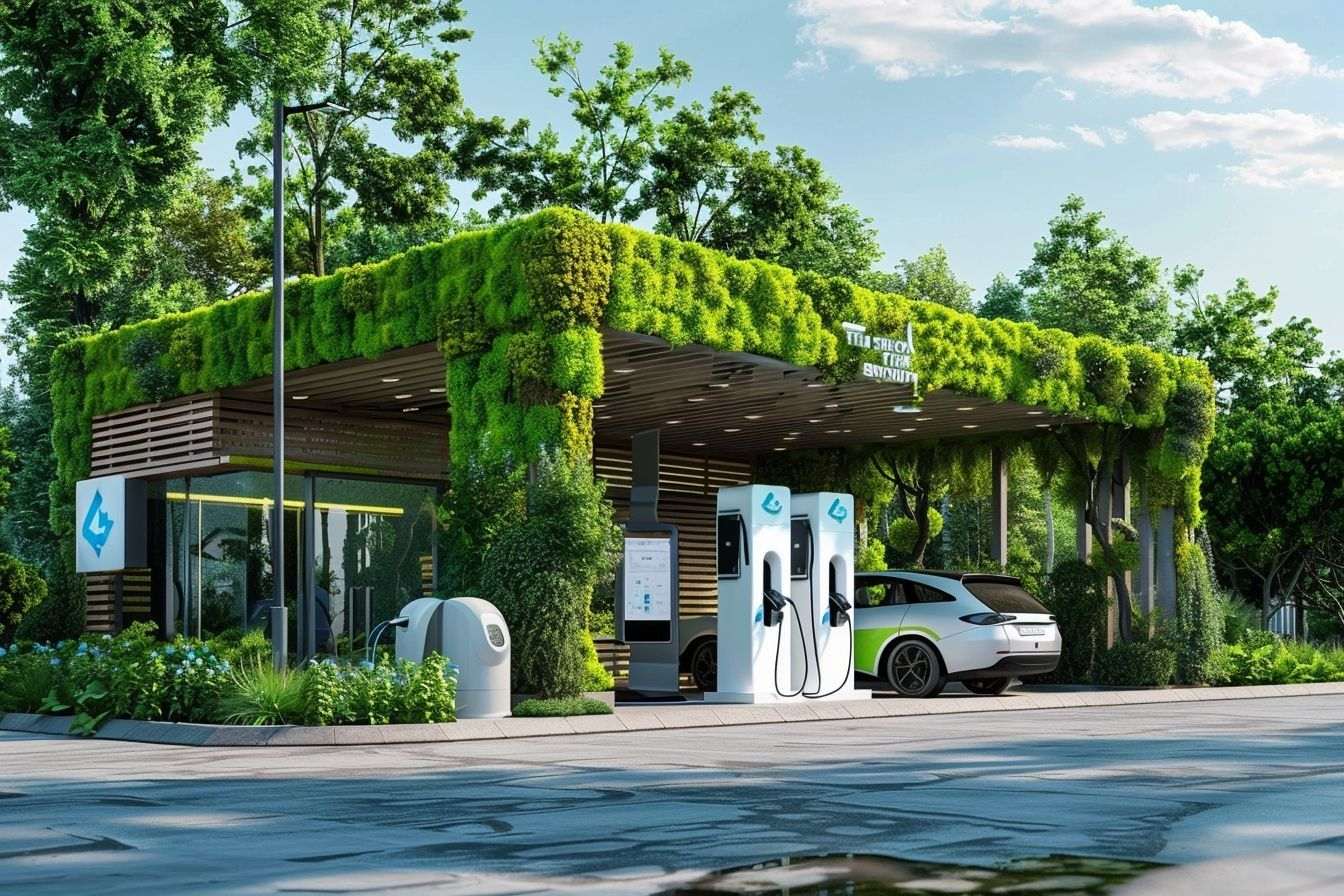 Image d'illustration. Station de recharge pour véhicules roulant à l'hydrogène.