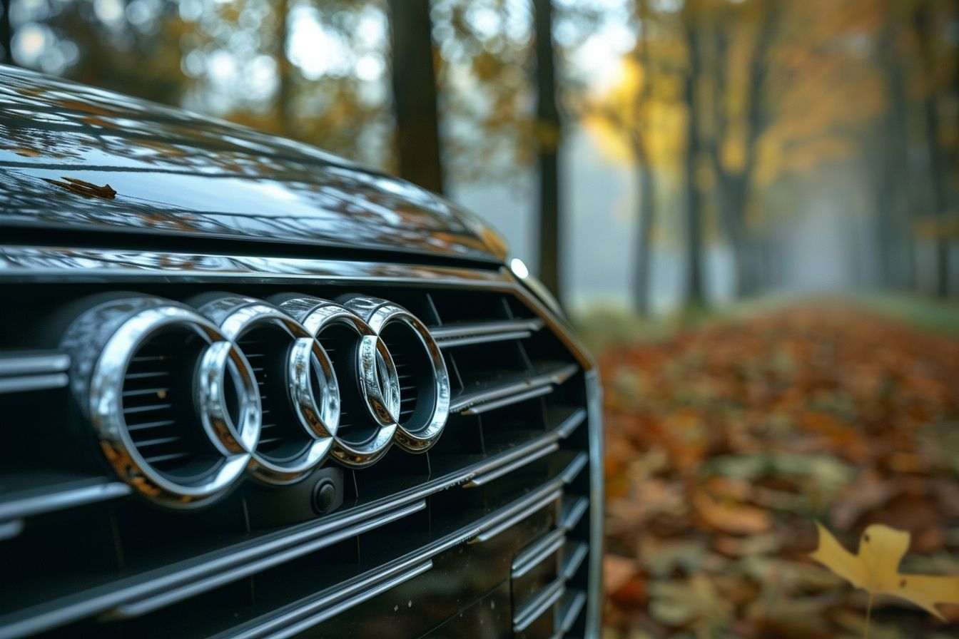 Image d'illustration. Vue angulaire de la calandre audi