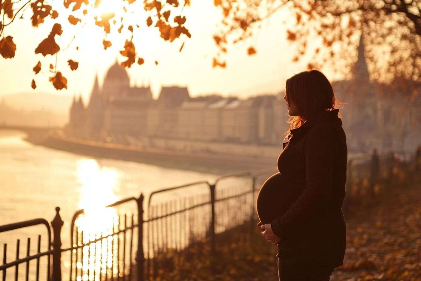 Image d'illustration. Femme enceinte le long du Danube, à Budapest.