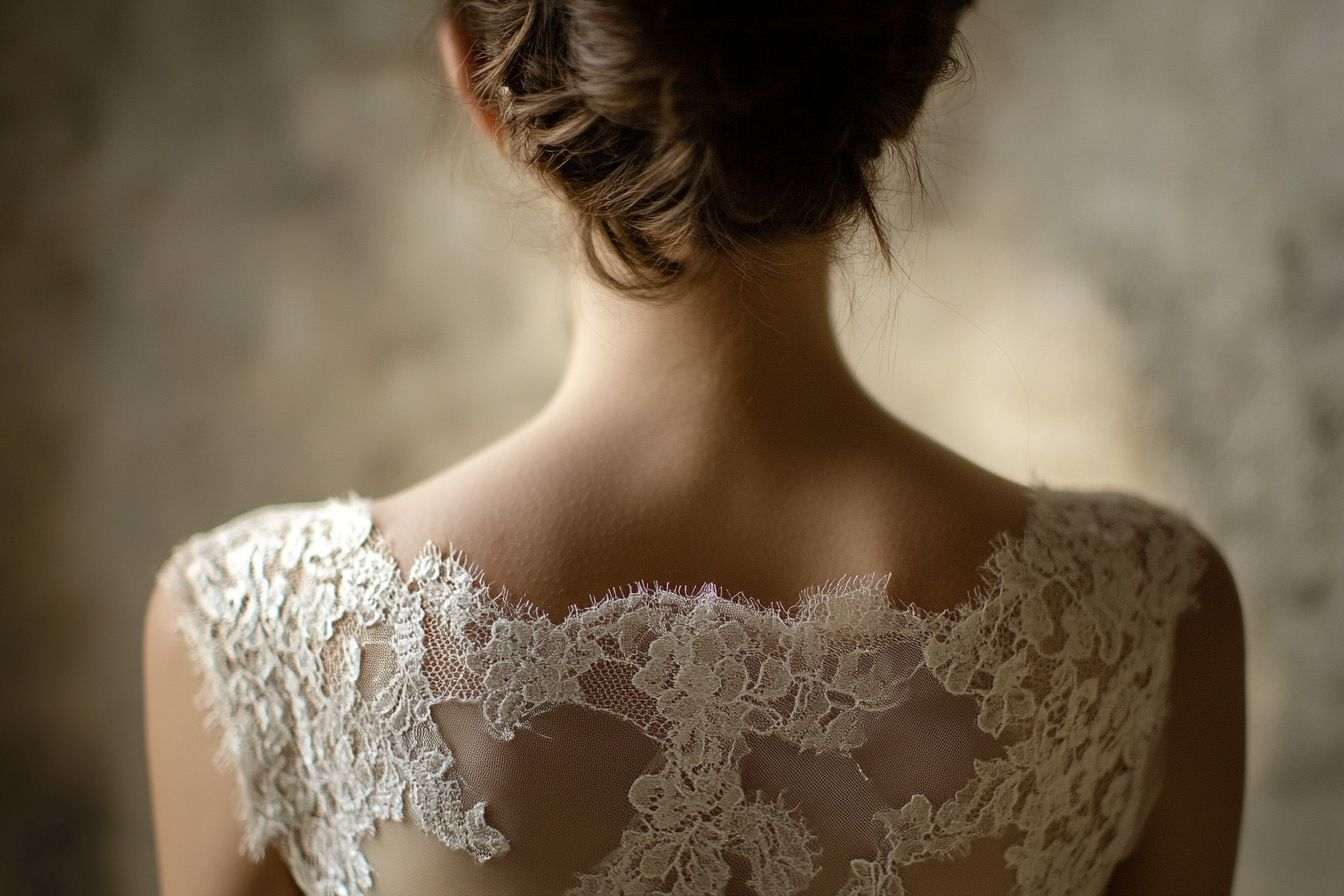Image d'illustration. Femme au dos orné de dentelle délicate