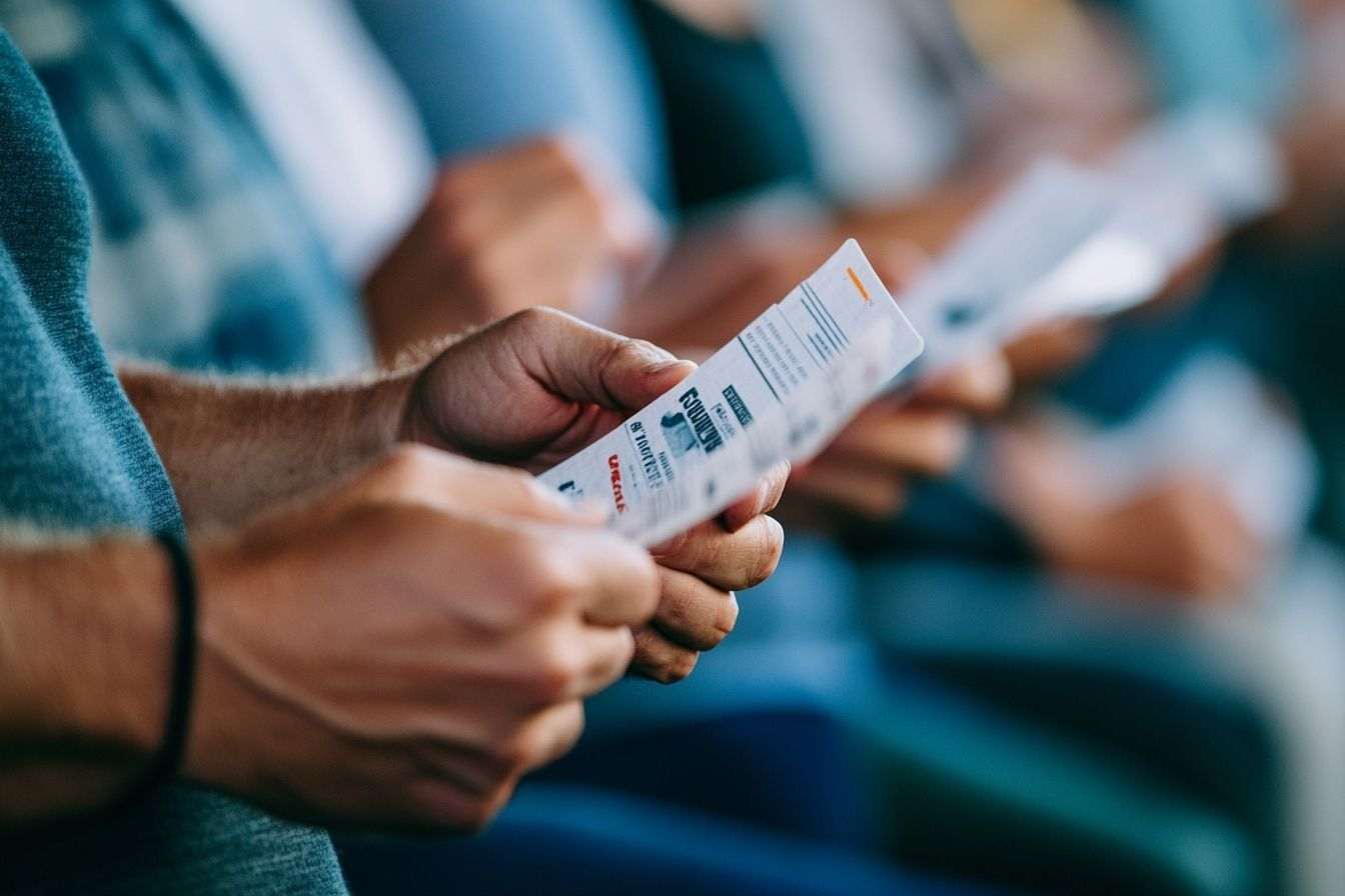 Fans tenant des billets pour la coupe du monde