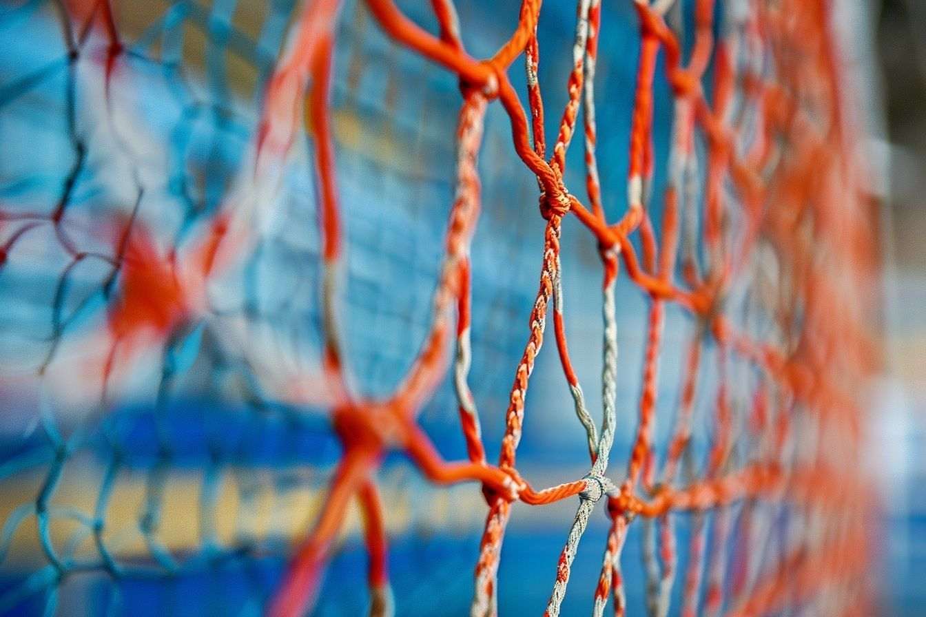 Détail du cadre robuste d un but de handball