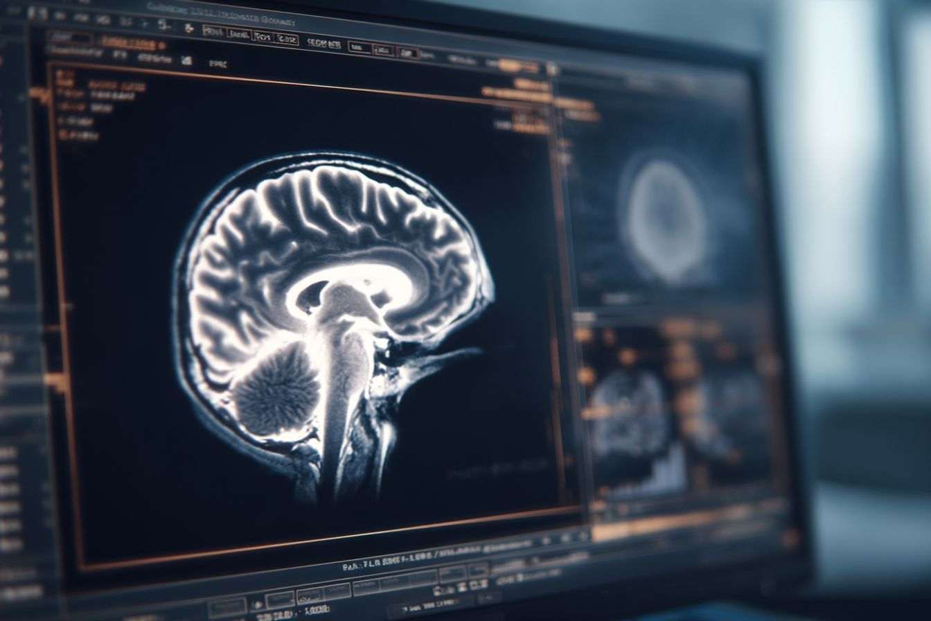 Image d un scan cérébral sur écran d ordinateur