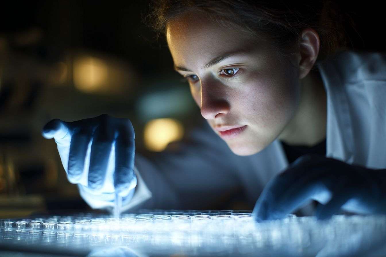 Technicien de laboratoire analysant des échantillons