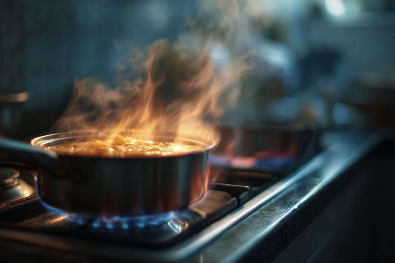 Flamme de cuisinière à gaz