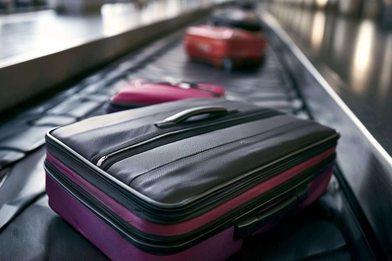 Vue aérienne du tapis roulant d aéroport