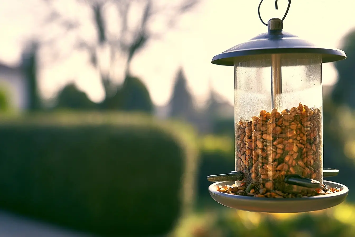 Mangeoire de jardin sans oiseau